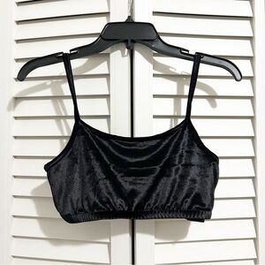 Daily Paper Black Velvet Crop Top / Bralette Size Medium (M)